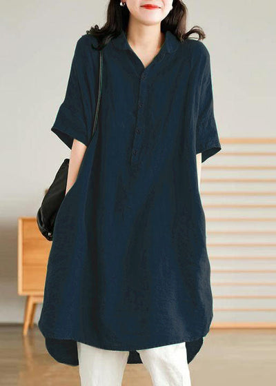 Vestido camisa lino casual mujer