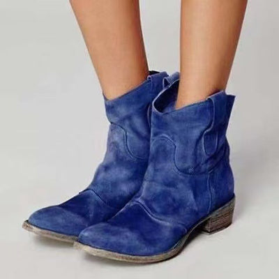 Botines de Ante Estilo Occidental