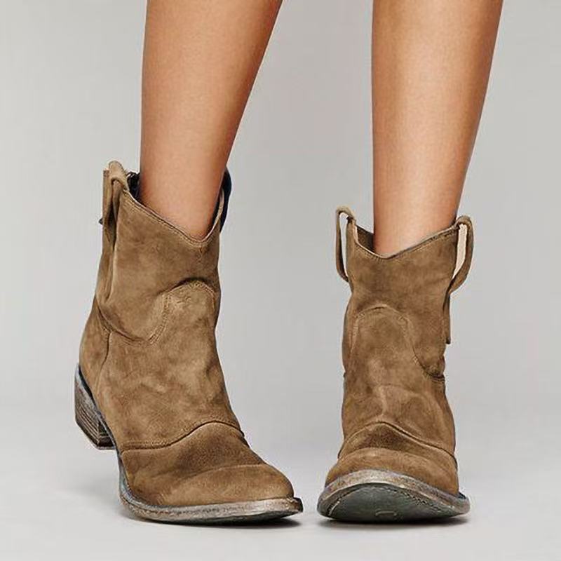 Botines de Ante Estilo Occidental