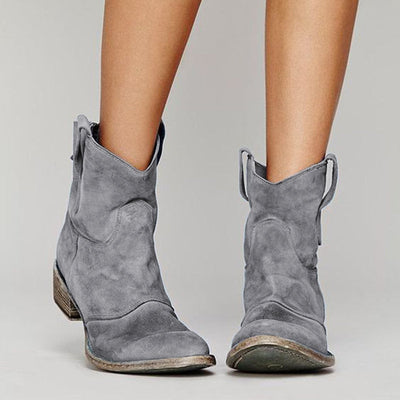 Botines de Ante Estilo Occidental