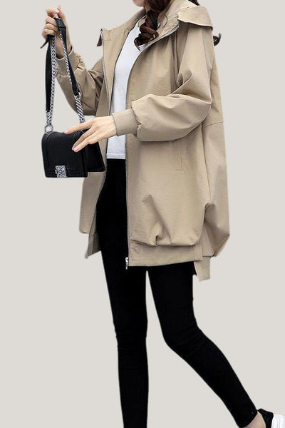 Trench con capucha para mujer – Estilo urbano y comodidad ligera