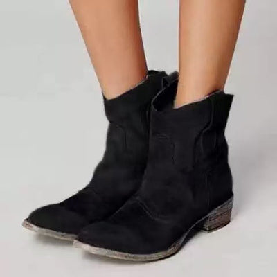 Botines de Ante Estilo Occidental