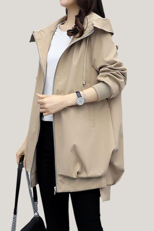 Trench con capucha para mujer – Estilo urbano y comodidad ligera
