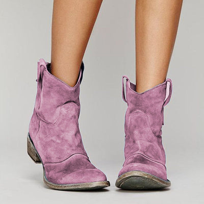 Botines de Ante Estilo Occidental