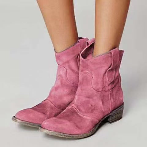 Botines de Ante Estilo Occidental
