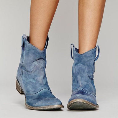 Botines de Ante Estilo Occidental