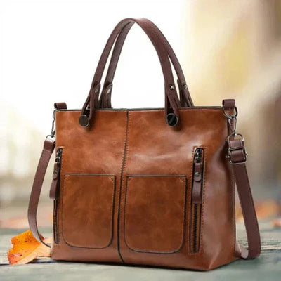 Bolso de cuero estiloso y versátil