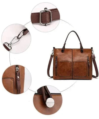 Bolso de cuero estiloso y versátil