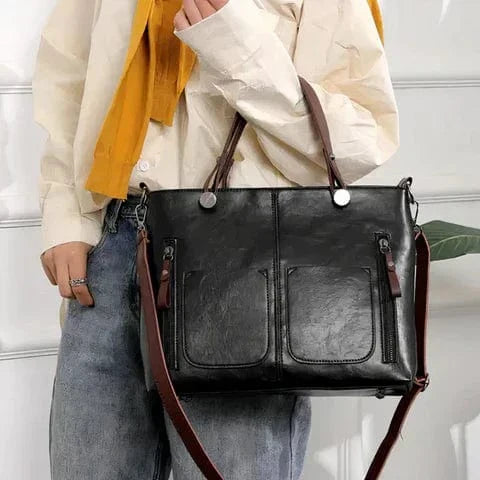 Bolso de cuero estiloso y versátil