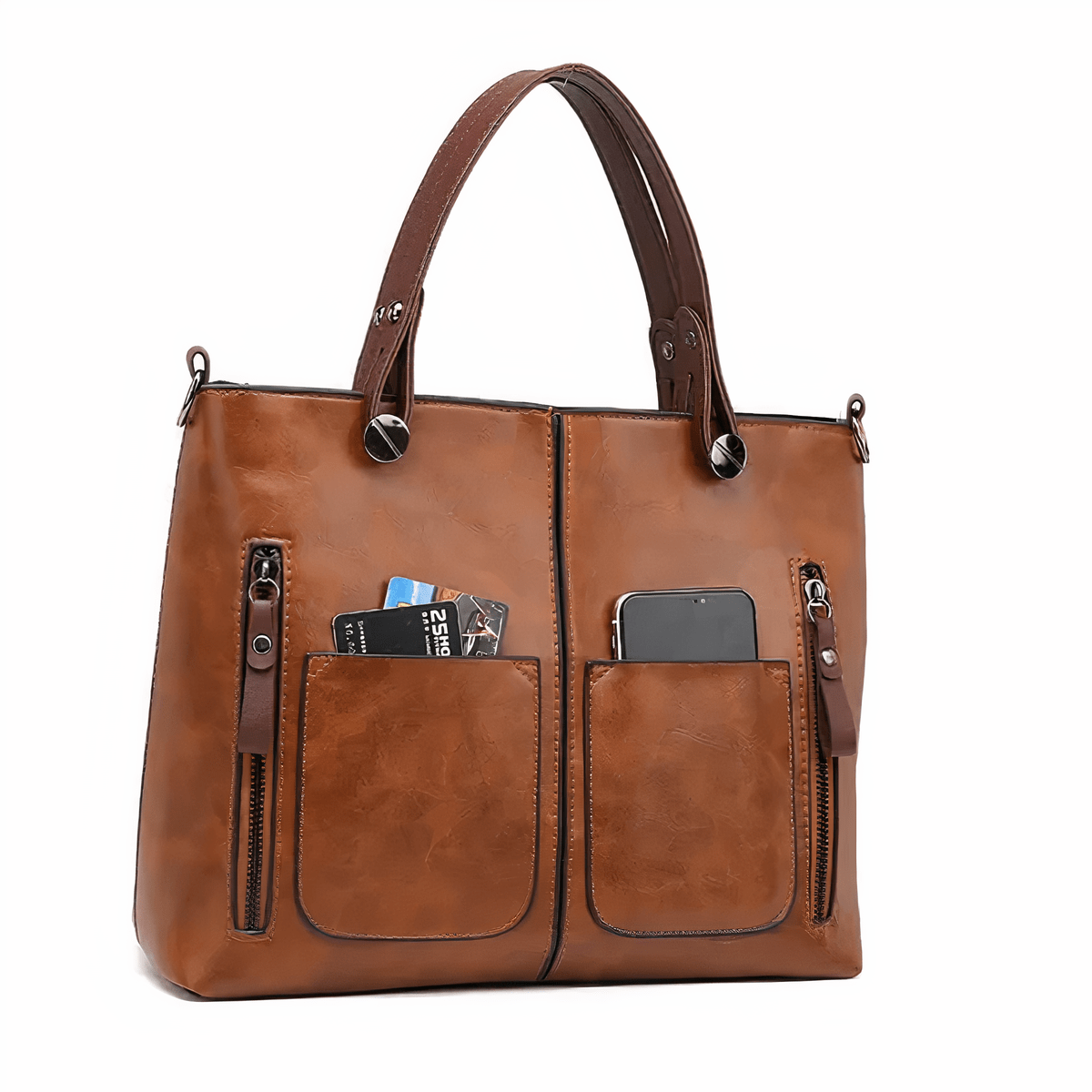 Bolso de cuero estiloso y versátil