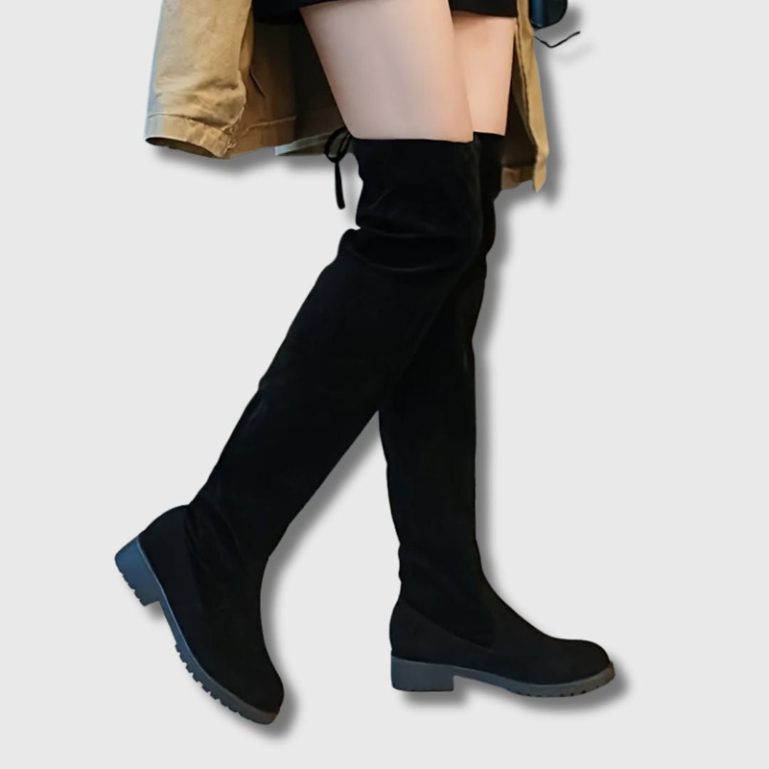 Botas Altas de Tacón Cuadrado – Confort y Elegancia - Boutique de Moda Femenina