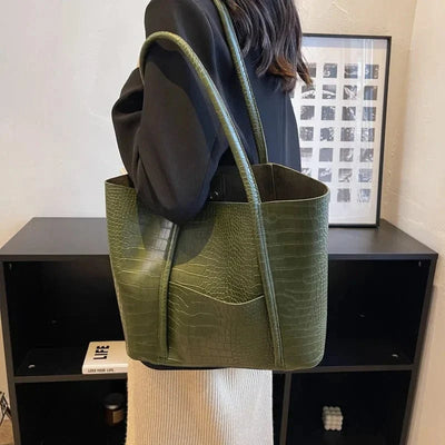 Bolso de hombro de cuero de cocodrilo