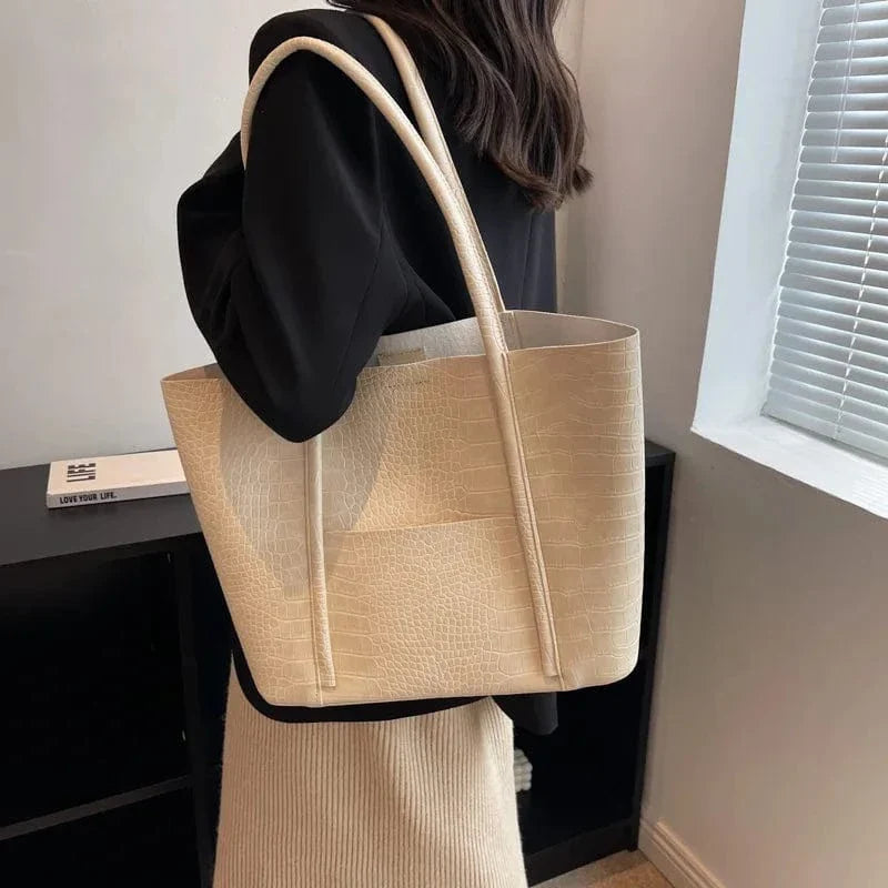 Bolso de hombro de cuero de cocodrilo