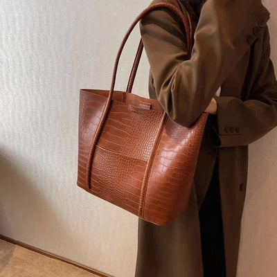 Bolso de hombro de cuero de cocodrilo