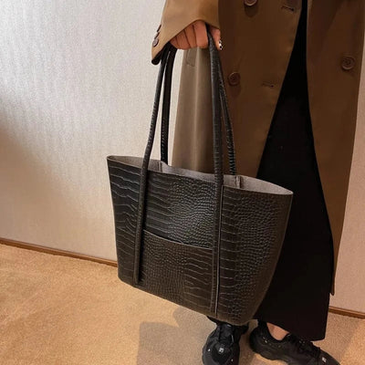 Bolso de hombro de cuero de cocodrilo