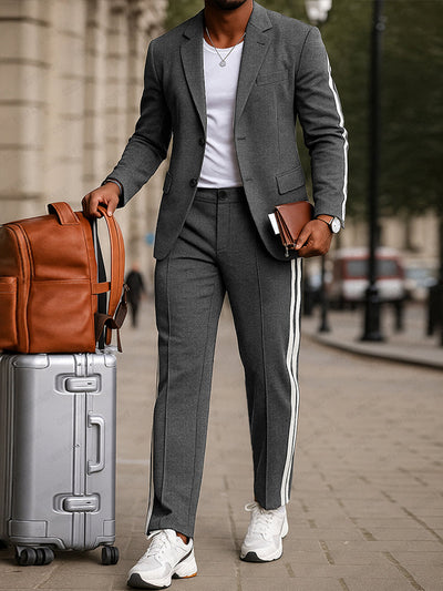 Conjunto Blazer Pantalón Moderno con Rayas – Estilo Chic y Cómodo
