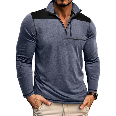 Sudadera Hombre Bicolor con Cuello Alto y Cremallera - Estilo Sport Chic