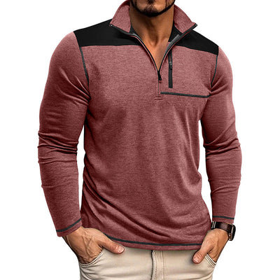 Sudadera Hombre Bicolor con Cuello Alto y Cremallera - Estilo Sport Chic