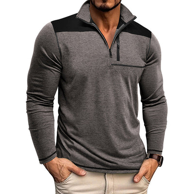 Sudadera Hombre Bicolor con Cuello Alto y Cremallera - Estilo Sport Chic
