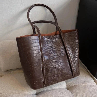 Bolso de hombro de cuero de cocodrilo