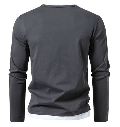 Camisa de algodón de manga larga casual