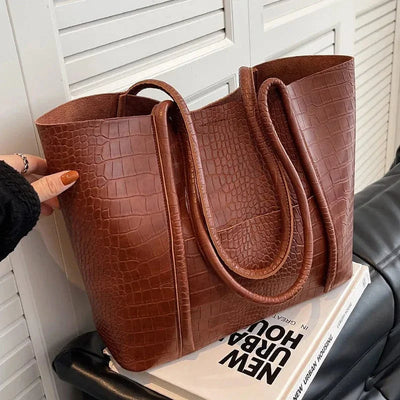 Bolso de hombro de cuero de cocodrilo