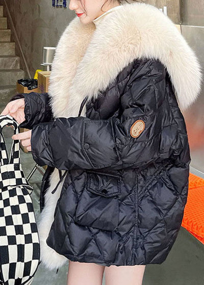 Abrigo acolchado de invierno con cuello de piel
