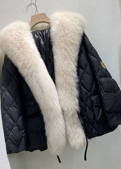 Abrigo acolchado de invierno con cuello de piel