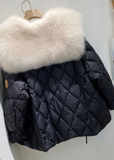Abrigo acolchado de invierno con cuello de piel