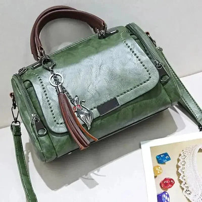 Bolso de hombro de cuero ecológico elegante