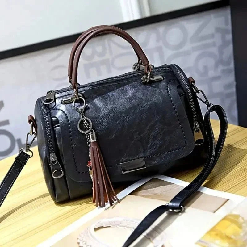 Bolso de hombro de cuero ecológico elegante