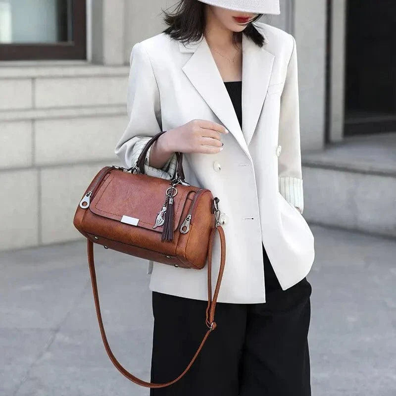 Bolso de hombro de cuero ecológico elegante