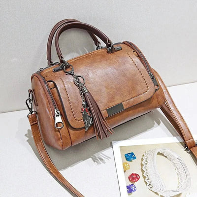 Bolso de hombro de cuero ecológico elegante