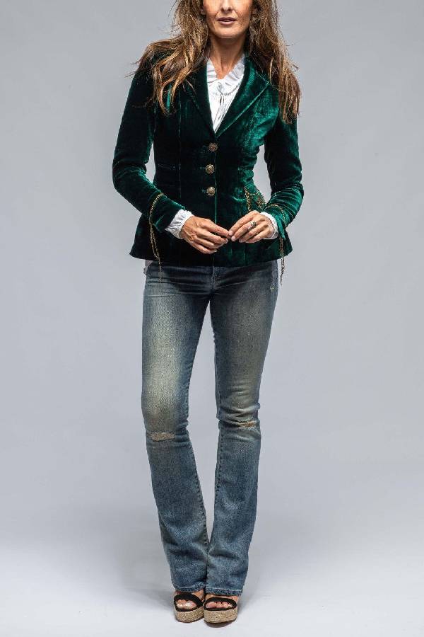 Blazer de Mujer de Terciopelo Dorado Vintage – Estilo Chic y Confort