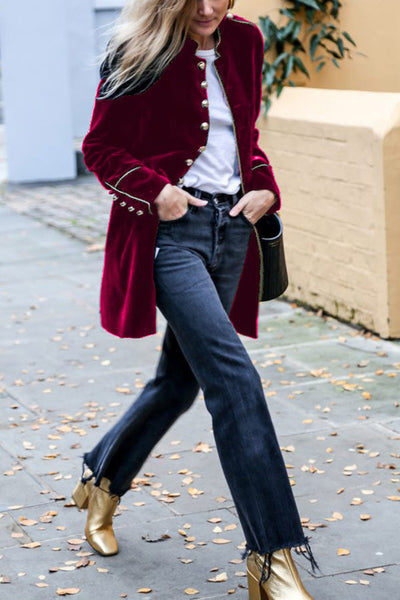Chaqueta de mujer de terciopelo cálido patchwork - Elegancia invernal chic
