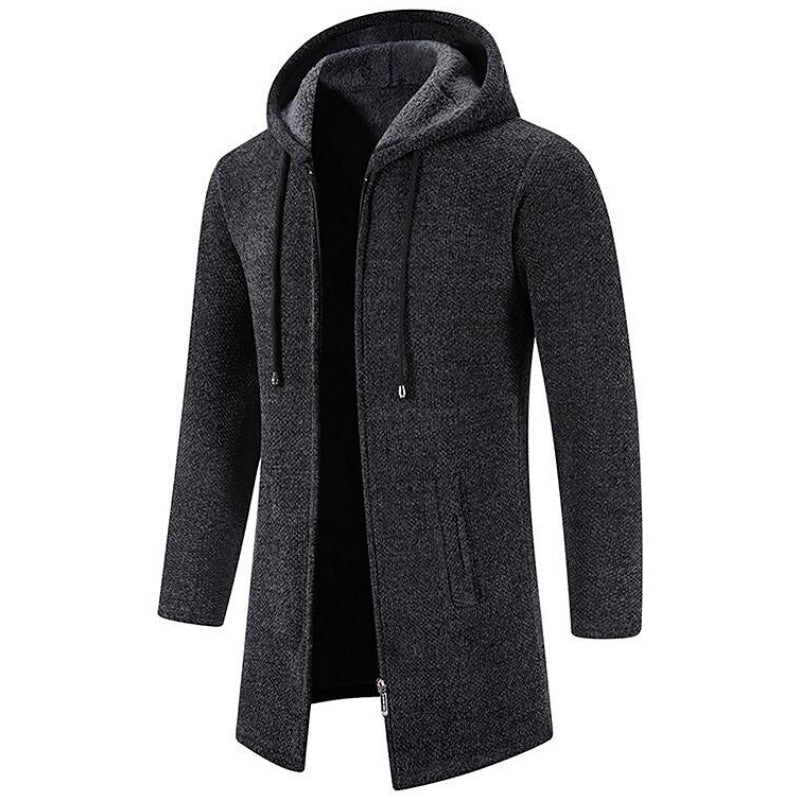 Chaqueta con Capucha Mi-Larga para Hombre Forrada de Polar - Estilo y Confort