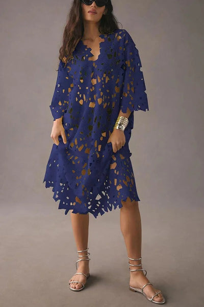 Vestido de encaje floral playa midi