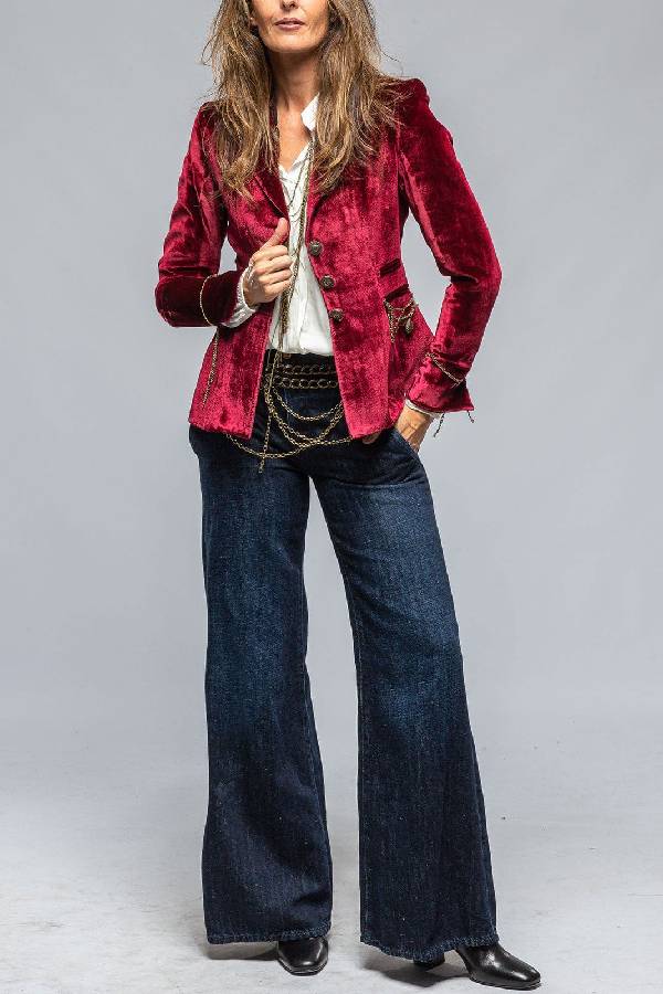 Blazer de Mujer de Terciopelo Dorado Vintage – Estilo Chic y Confort