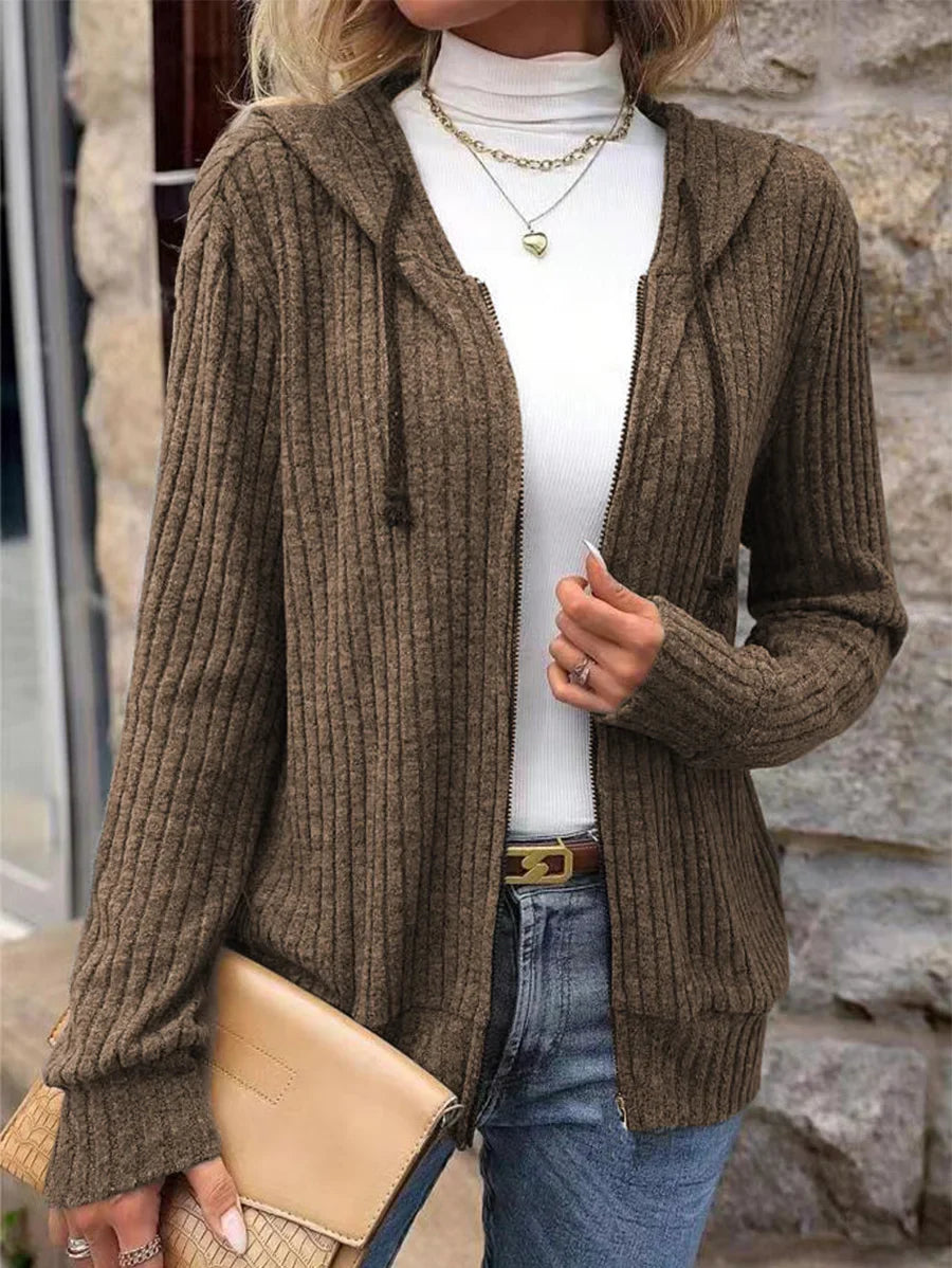 Chaqueta de mujer gruesa y holgada con capucha - Otoño en tendencia