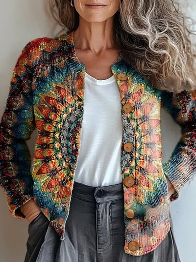 Cárdigan Mujer Tejido Impreso 3D Casual Chic