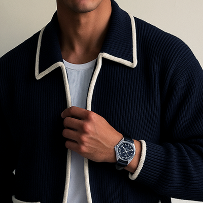 Chaleco de punto con cremallera para hombre retro - Confort y estilo elegante