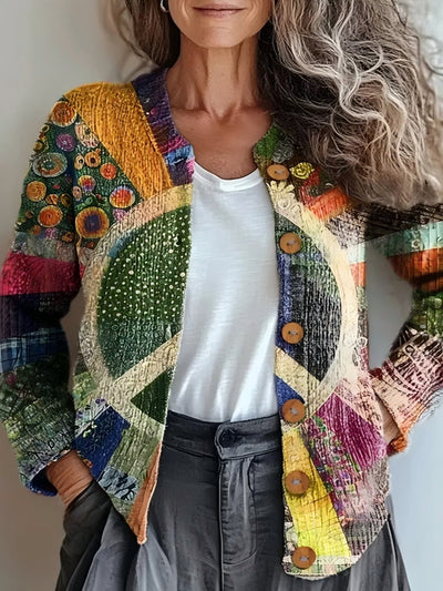 Cárdigan Mujer Tejido Impreso 3D Casual Chic