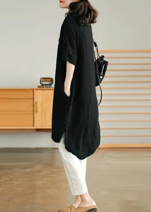 Vestido camisa lino casual mujer