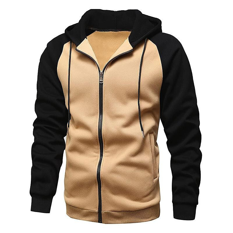 Sudadera con Capucha Bicolor para Hombre - Confort y Estilo en Polar