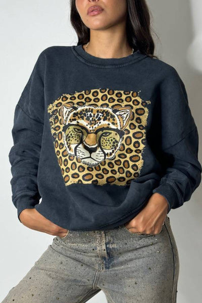 Sudadera de leopardo casual