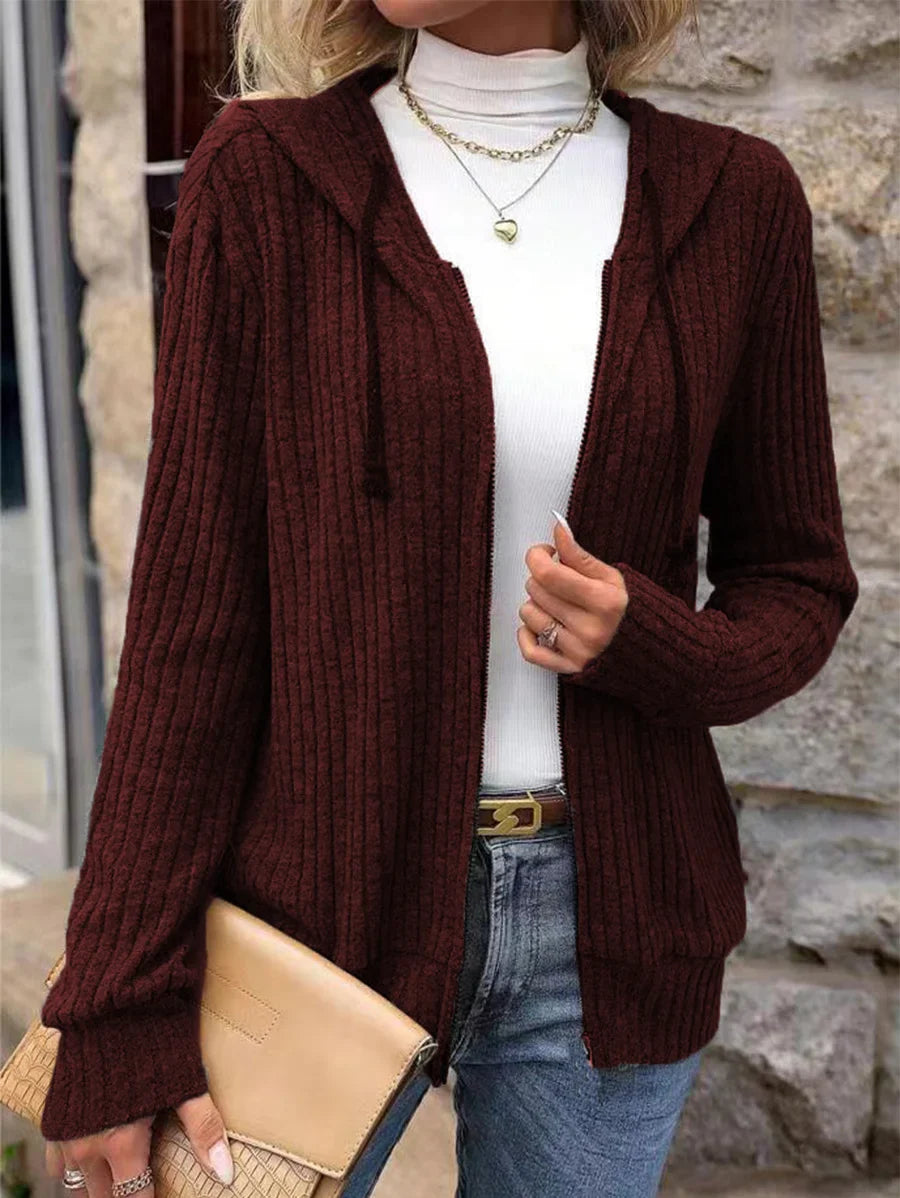 Chaqueta de mujer gruesa y holgada con capucha - Otoño en tendencia