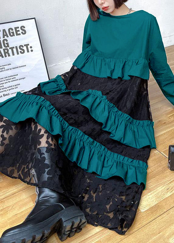 Vestido bohemio encaje y volantes