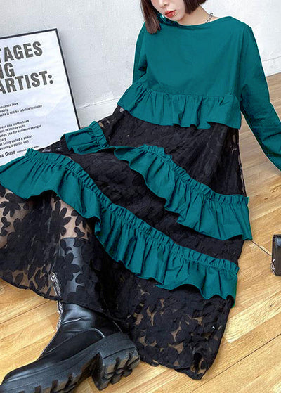 Vestido bohemio encaje y volantes