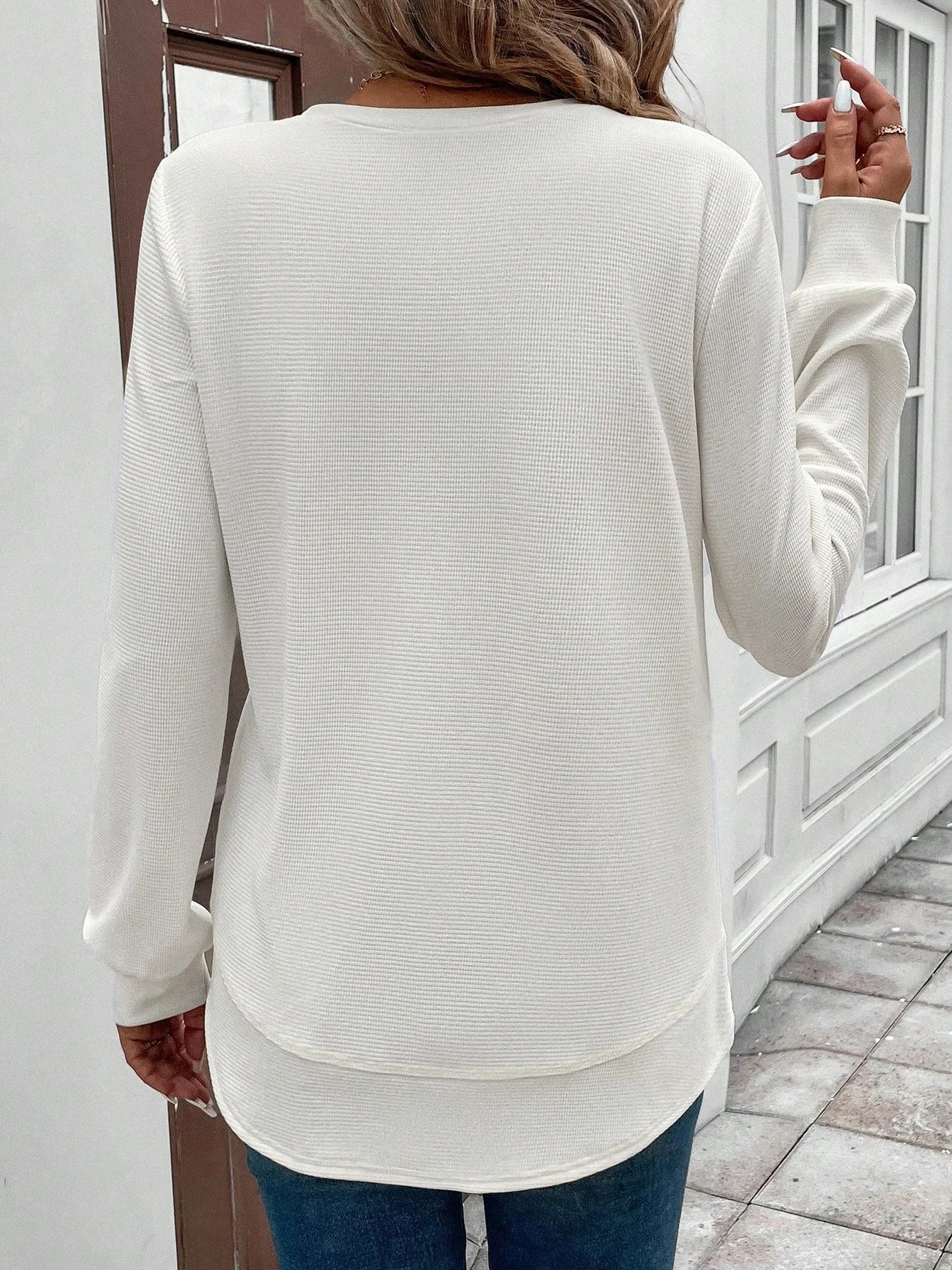 Sudadera Vintage Cuello Redondo Jacquard - Moda Casual y Tendencia