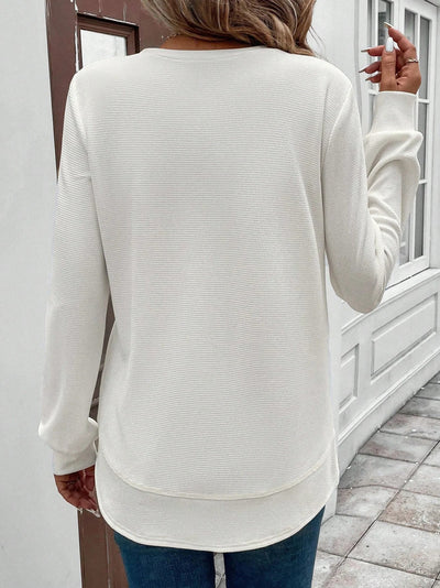 Sudadera Vintage Cuello Redondo Jacquard - Moda Casual y Tendencia